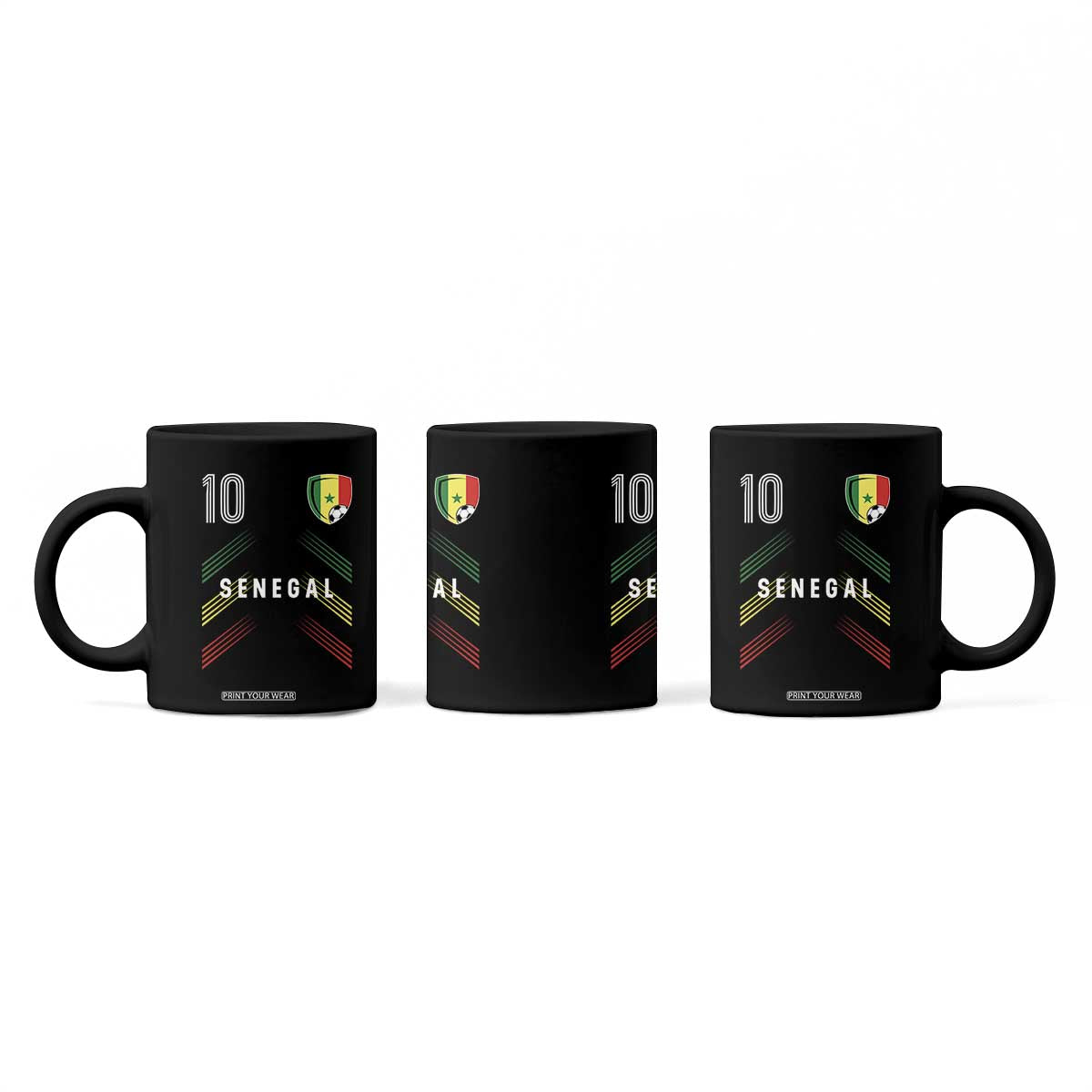 Senegal Soccer Sports Graphic Number 10 Jersey Style Coffee Mug Proud Senegalese Football Fans Game Day Pride