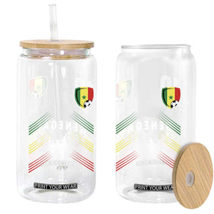 Senegal Soccer Sports Graphic Number 10 Jersey Style Glass Can Proud Senegalese Football Fans Game Day Pride