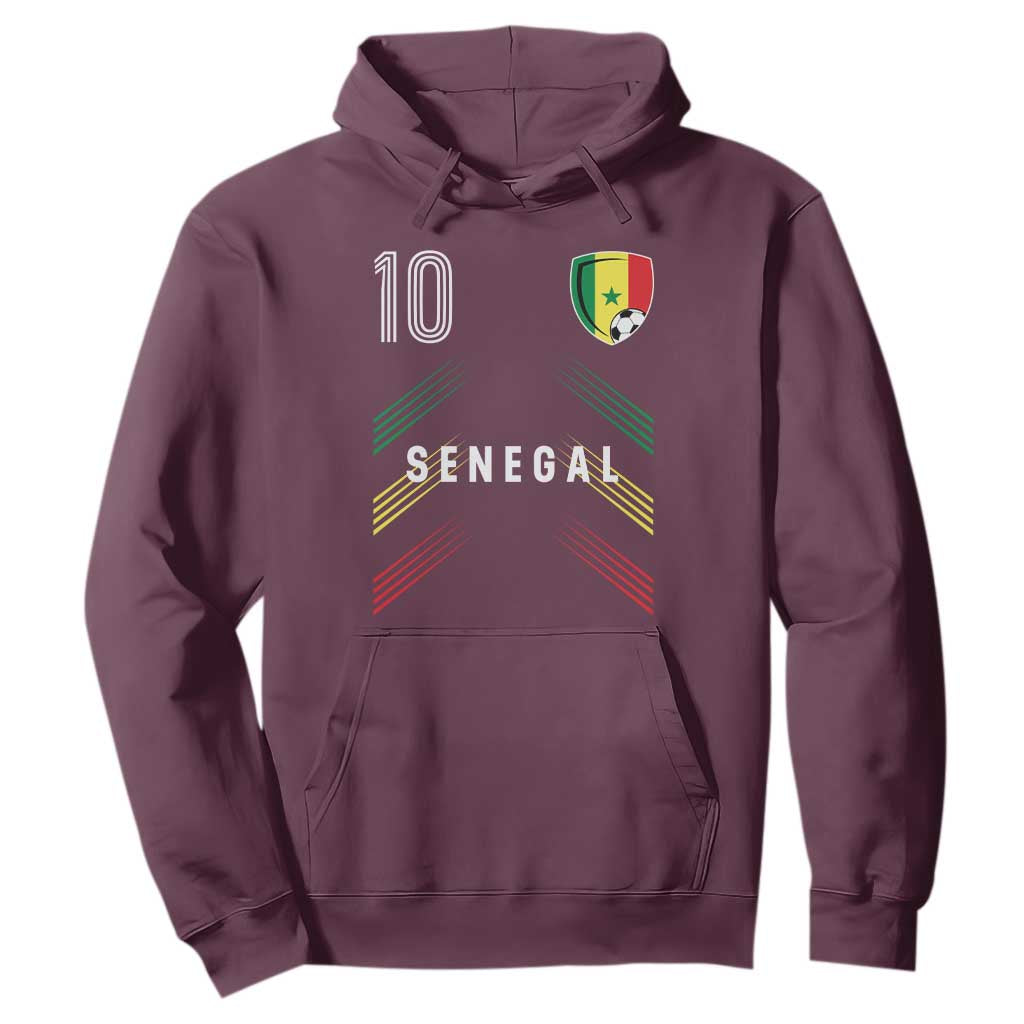 Senegal Soccer Sports Graphic Number 10 Jersey Style Hoodie Proud Senegalese Football Fans Game Day Pride
