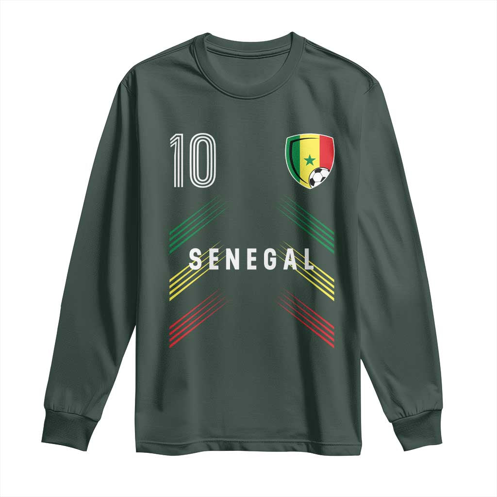 Senegal Soccer Sports Graphic Number 10 Jersey Style Long Sleeve Shirt Proud Senegalese Football Fans Game Day Pride