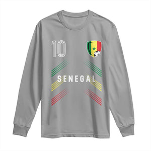 Senegal Soccer Sports Graphic Number 10 Jersey Style Long Sleeve Shirt Proud Senegalese Football Fans Game Day Pride