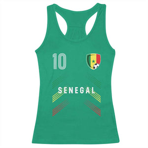 Senegal Soccer Sports Graphic Number 10 Jersey Style Racerback Tank Top Proud Senegalese Football Fans Game Day Pride
