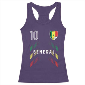 Senegal Soccer Sports Graphic Number 10 Jersey Style Racerback Tank Top Proud Senegalese Football Fans Game Day Pride