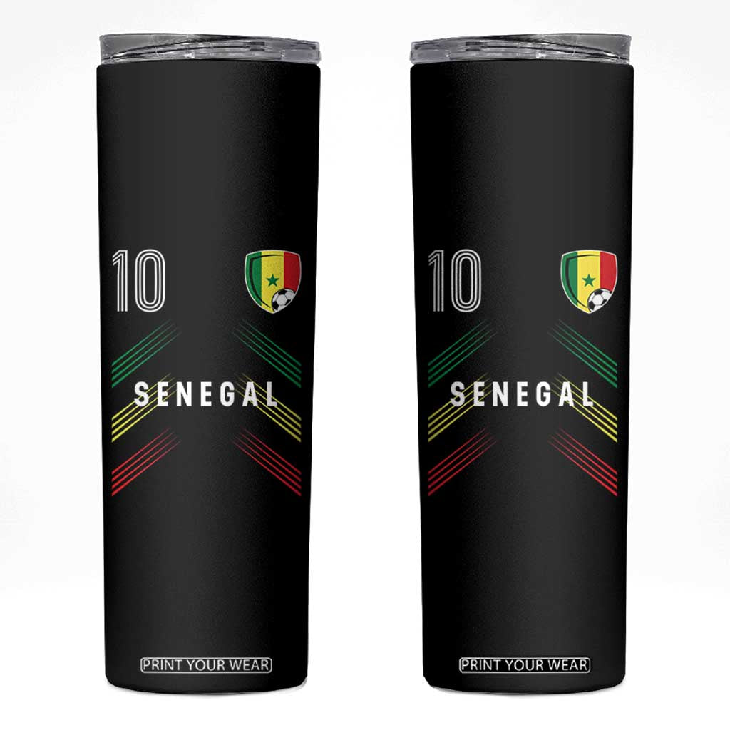 Senegal Soccer Sports Graphic Number 10 Jersey Style Skinny Tumbler Proud Senegalese Football Fans Game Day Pride