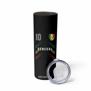 Senegal Soccer Sports Graphic Number 10 Jersey Style Skinny Tumbler Proud Senegalese Football Fans Game Day Pride