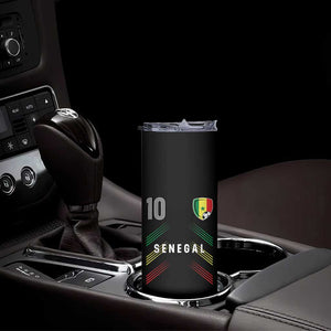 Senegal Soccer Sports Graphic Number 10 Jersey Style Skinny Tumbler Proud Senegalese Football Fans Game Day Pride