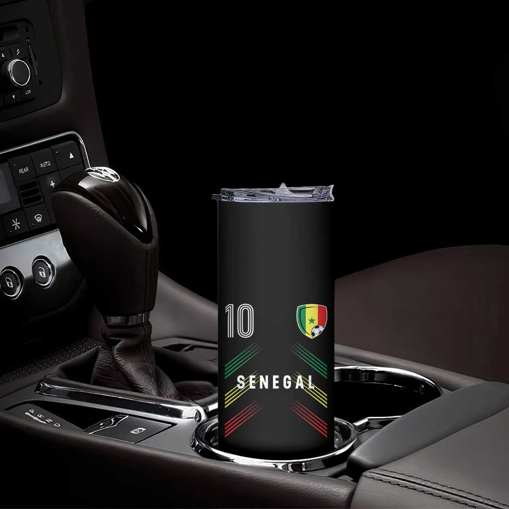 Senegal Soccer Sports Graphic Number 10 Jersey Style Skinny Tumbler Proud Senegalese Football Fans Game Day Pride