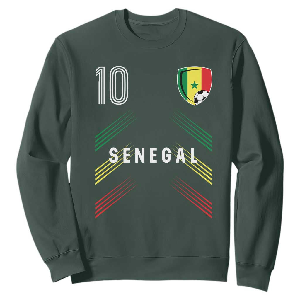 Senegal Soccer Sports Graphic Number 10 Jersey Style Sweatshirt Proud Senegalese Football Fans Game Day Pride