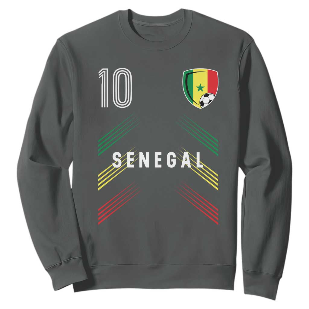 Senegal Soccer Sports Graphic Number 10 Jersey Style Sweatshirt Proud Senegalese Football Fans Game Day Pride