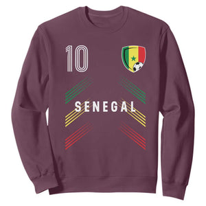 Senegal Soccer Sports Graphic Number 10 Jersey Style Sweatshirt Proud Senegalese Football Fans Game Day Pride