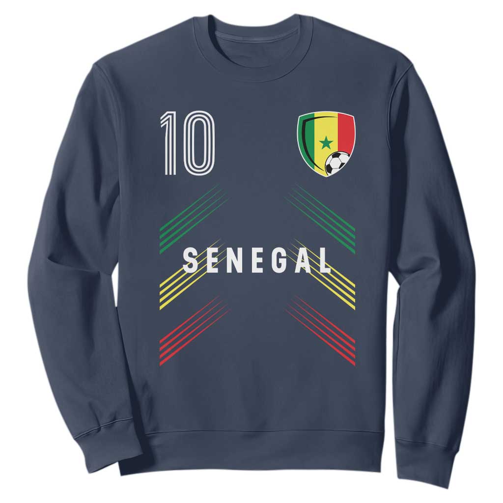 Senegal Soccer Sports Graphic Number 10 Jersey Style Sweatshirt Proud Senegalese Football Fans Game Day Pride
