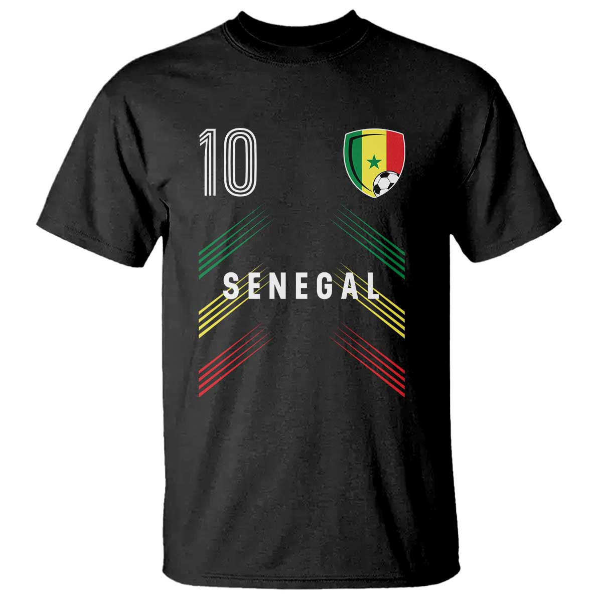 Senegal Soccer Sports Graphic Number 10 Jersey Style T Shirt Proud Senegalese Football Fans Game Day Pride TS02 Black Print Your Wear