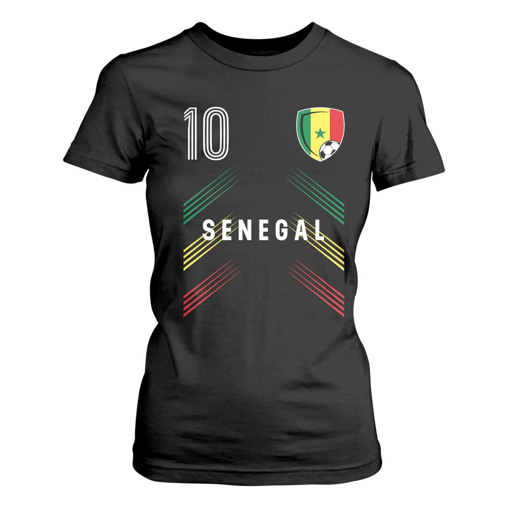 Senegal Soccer Sports Graphic Number 10 Jersey Style T Shirt For Women Proud Senegalese Football Fans Game Day Pride TS02 Black Print Your Wear