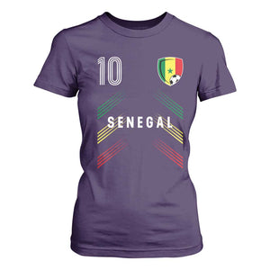 Senegal Soccer Sports Graphic Number 10 Jersey Style T Shirt For Women Proud Senegalese Football Fans Game Day Pride
