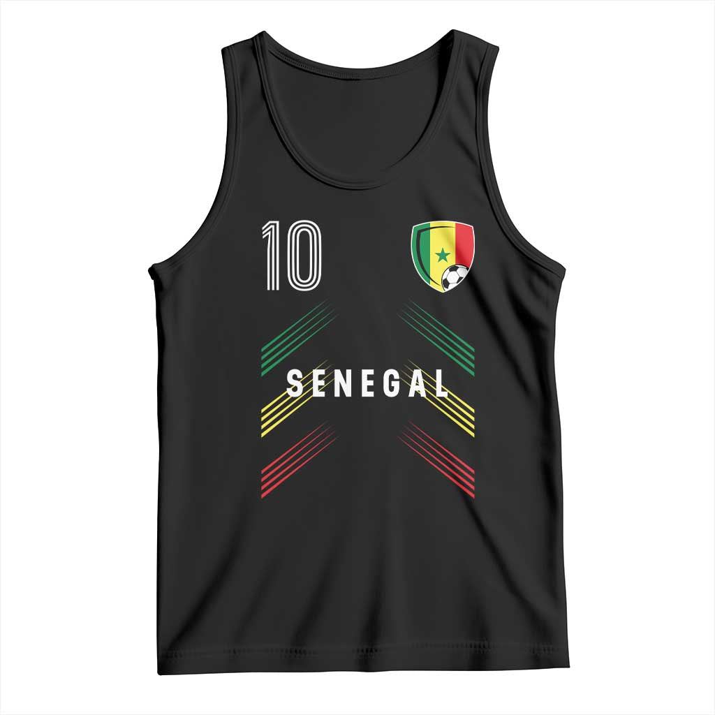 Senegal Soccer Sports Graphic Number 10 Jersey Style Tank Top Proud Senegalese Football Fans Game Day Pride TS02 Black Print Your Wear