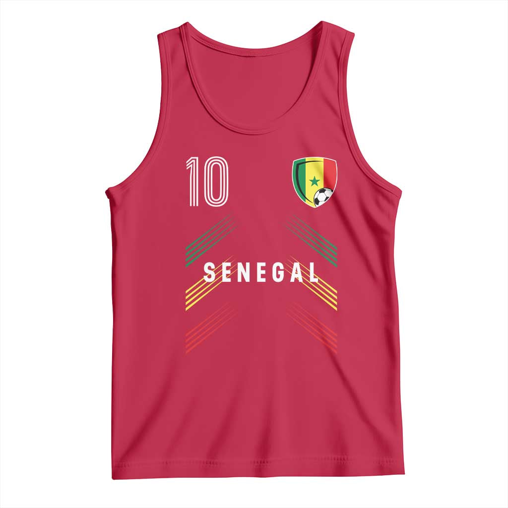 Senegal Soccer Sports Graphic Number 10 Jersey Style Tank Top Proud Senegalese Football Fans Game Day Pride