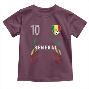 Senegal Soccer Sports Graphic Number 10 Jersey Style Toddler T Shirt Proud Senegalese Football Fans Game Day Pride