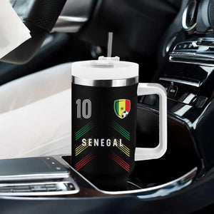 Senegal Soccer Sports Graphic Number 10 Jersey Style Tumbler With Handle Proud Senegalese Football Fans Game Day Pride