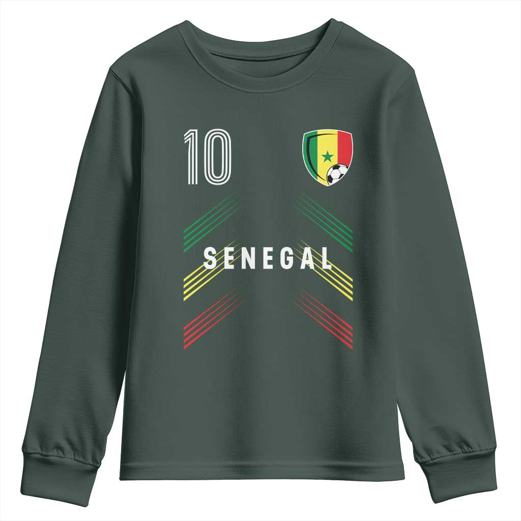 Senegal Soccer Sports Graphic Number 10 Jersey Style Youth Sweatshirt Proud Senegalese Football Fans Game Day Pride