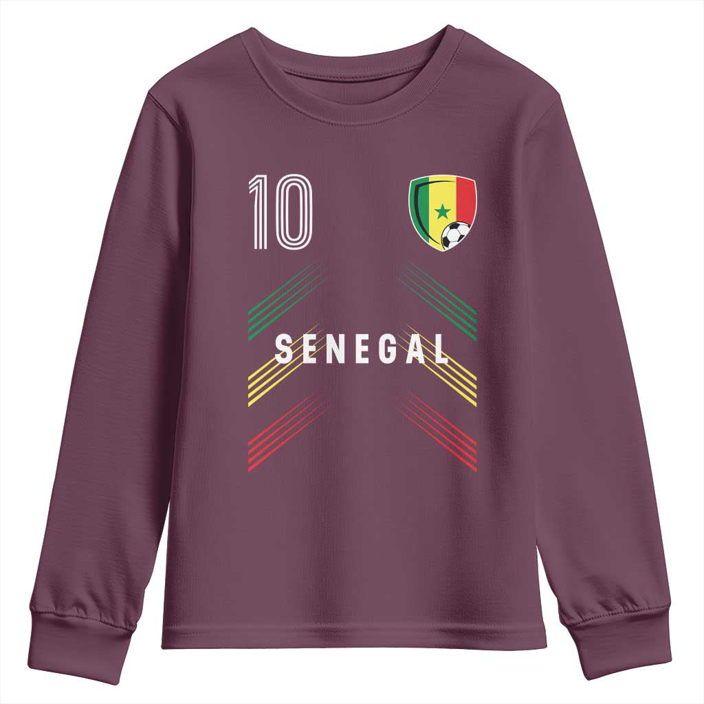 Senegal Soccer Sports Graphic Number 10 Jersey Style Youth Sweatshirt Proud Senegalese Football Fans Game Day Pride
