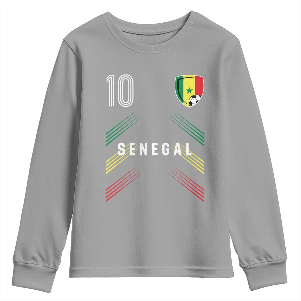 Senegal Soccer Sports Graphic Number 10 Jersey Style Youth Sweatshirt Proud Senegalese Football Fans Game Day Pride
