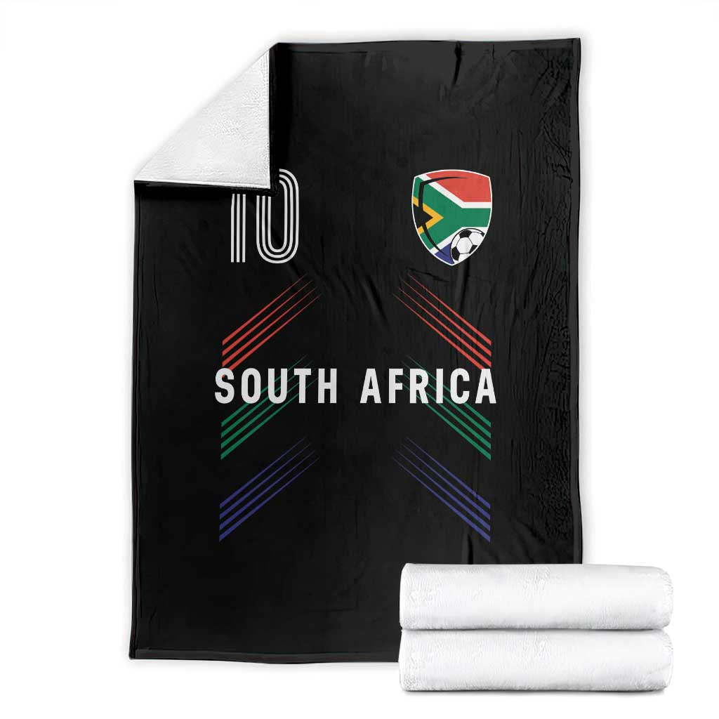 South Africa Soccer Sports Graphic Number 10 Jersey Style Throw Blanket Proud South African Football Fans Game Day Pride TS02 Black Print Your Wear