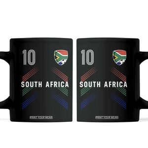 South Africa Soccer Sports Graphic Number 10 Jersey Style Coffee Mug Proud South African Football Fans Game Day Pride