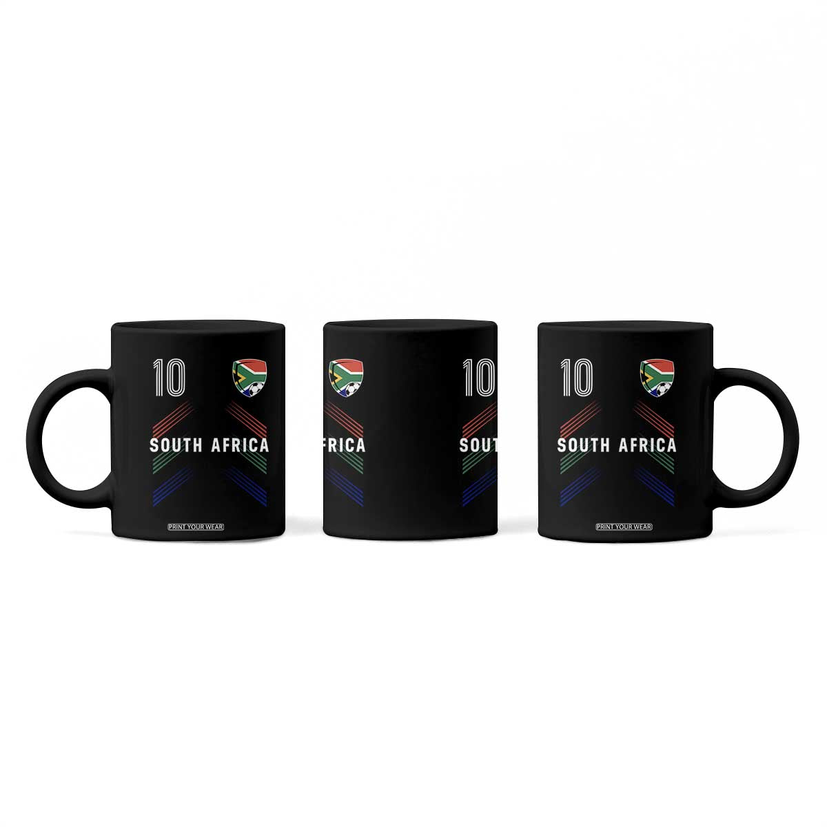 South Africa Soccer Sports Graphic Number 10 Jersey Style Coffee Mug Proud South African Football Fans Game Day Pride