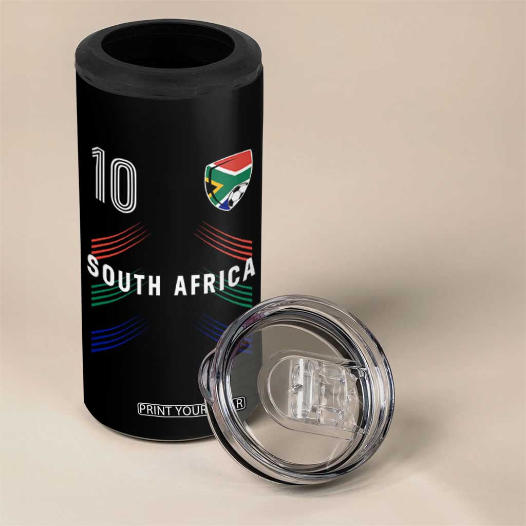 South Africa Soccer Sports Graphic Number 10 Jersey Style 4 in 1 Can Cooler Tumbler Proud South African Football Fans Game Day Pride