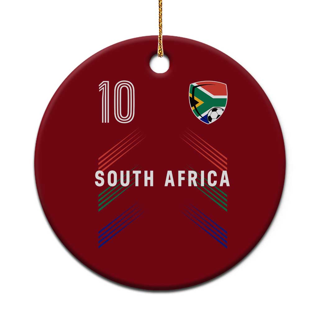 South Africa Soccer Sports Graphic Number 10 Jersey Style Ceramic Ornament Proud South African Football Fans Game Day Pride