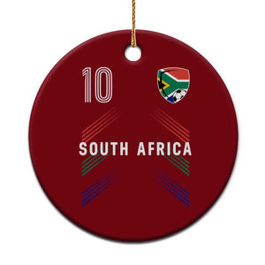 South Africa Soccer Sports Graphic Number 10 Jersey Style Ceramic Ornament Proud South African Football Fans Game Day Pride