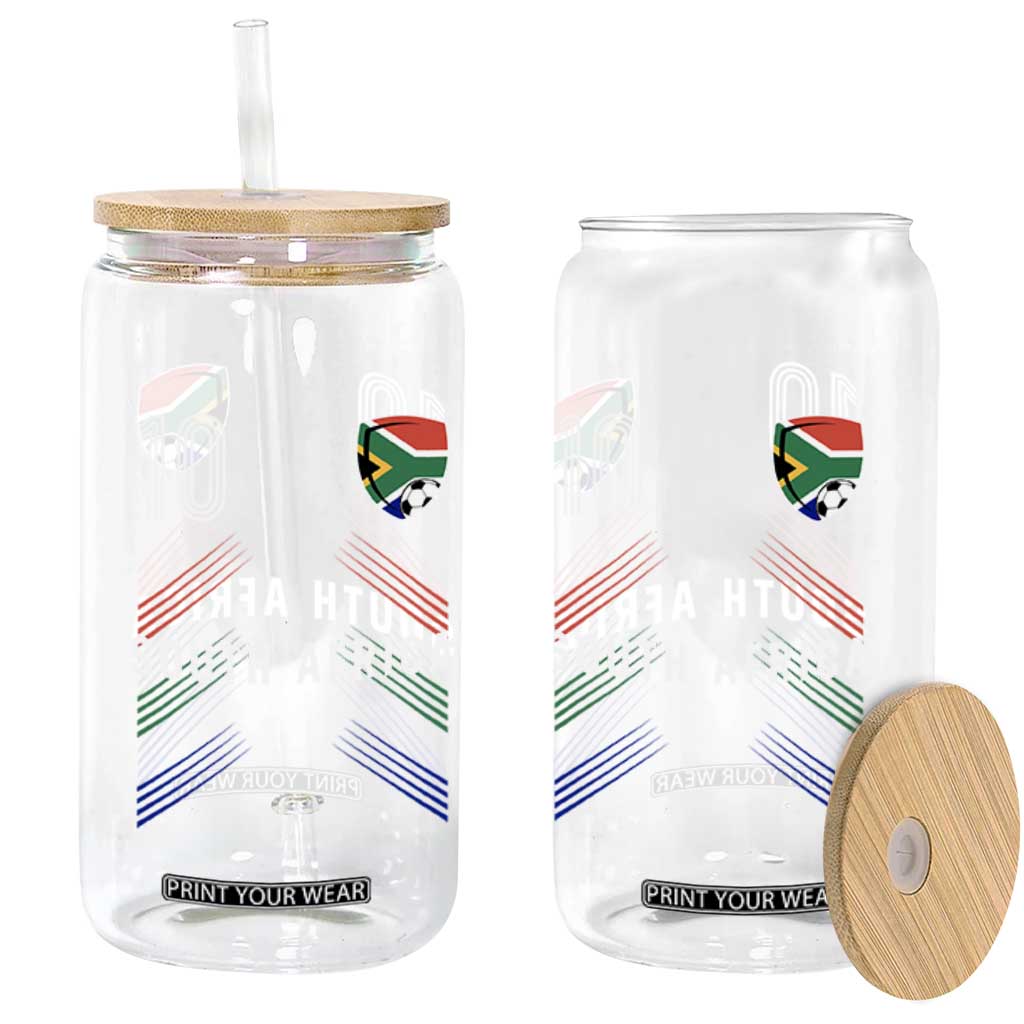 South Africa Soccer Sports Graphic Number 10 Jersey Style Glass Can Proud South African Football Fans Game Day Pride