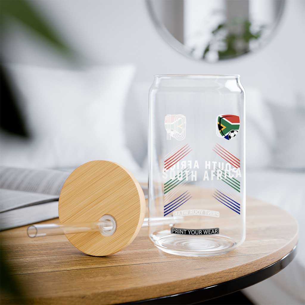 South Africa Soccer Sports Graphic Number 10 Jersey Style Glass Can Proud South African Football Fans Game Day Pride