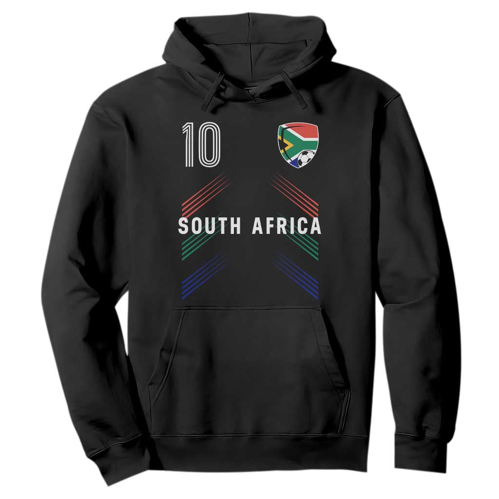 South Africa Soccer Sports Graphic Number 10 Jersey Style Hoodie Proud South African Football Fans Game Day Pride TS02 Black Print Your Wear