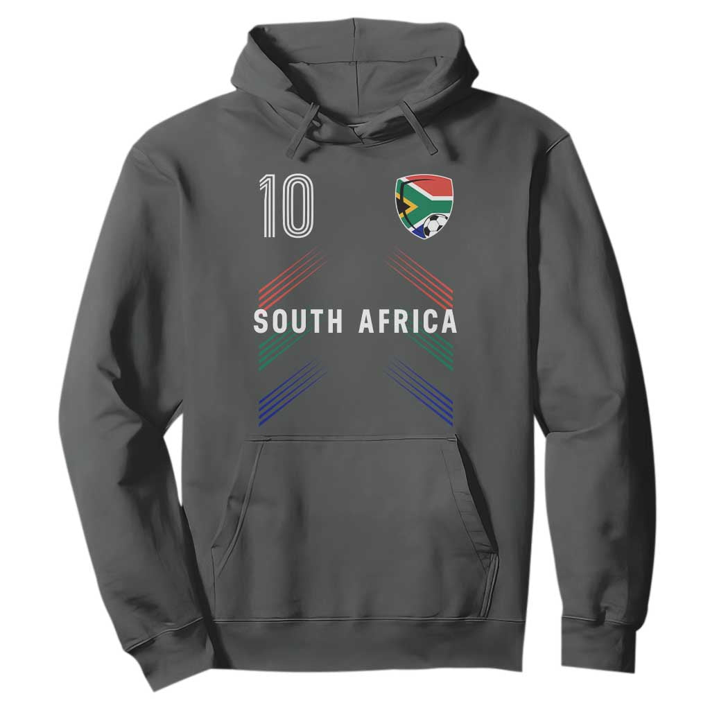 South Africa Soccer Sports Graphic Number 10 Jersey Style Hoodie Proud South African Football Fans Game Day Pride