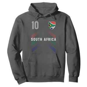 South Africa Soccer Sports Graphic Number 10 Jersey Style Hoodie Proud South African Football Fans Game Day Pride