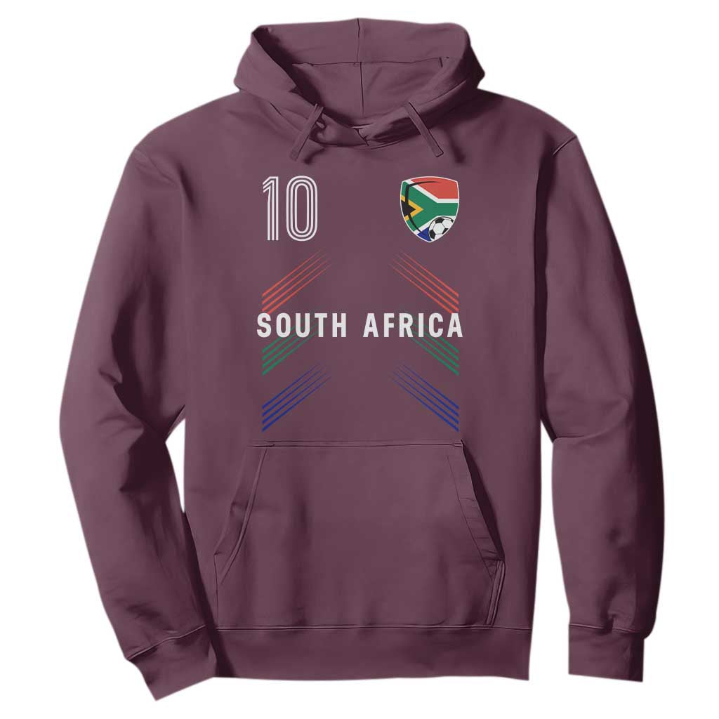 South Africa Soccer Sports Graphic Number 10 Jersey Style Hoodie Proud South African Football Fans Game Day Pride