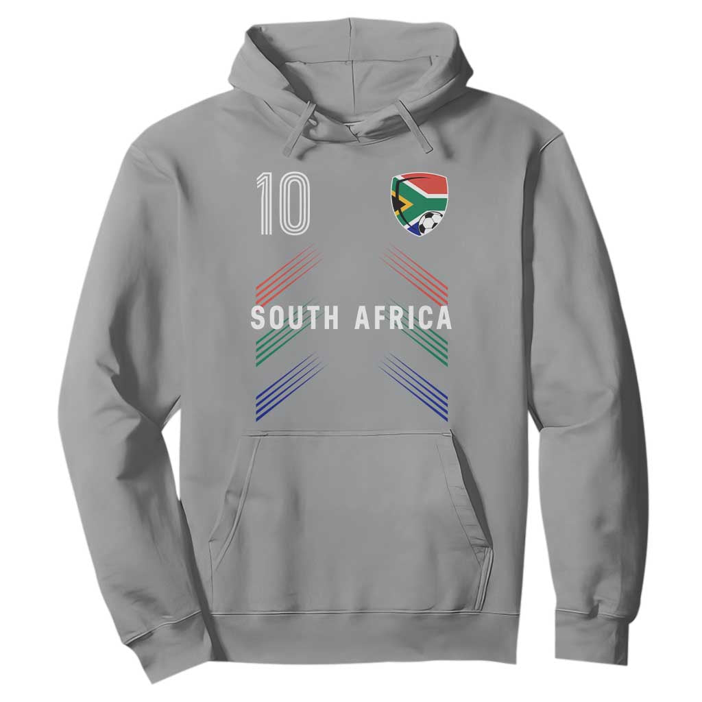 South Africa Soccer Sports Graphic Number 10 Jersey Style Hoodie Proud South African Football Fans Game Day Pride