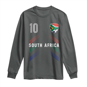 South Africa Soccer Sports Graphic Number 10 Jersey Style Long Sleeve Shirt Proud South African Football Fans Game Day Pride