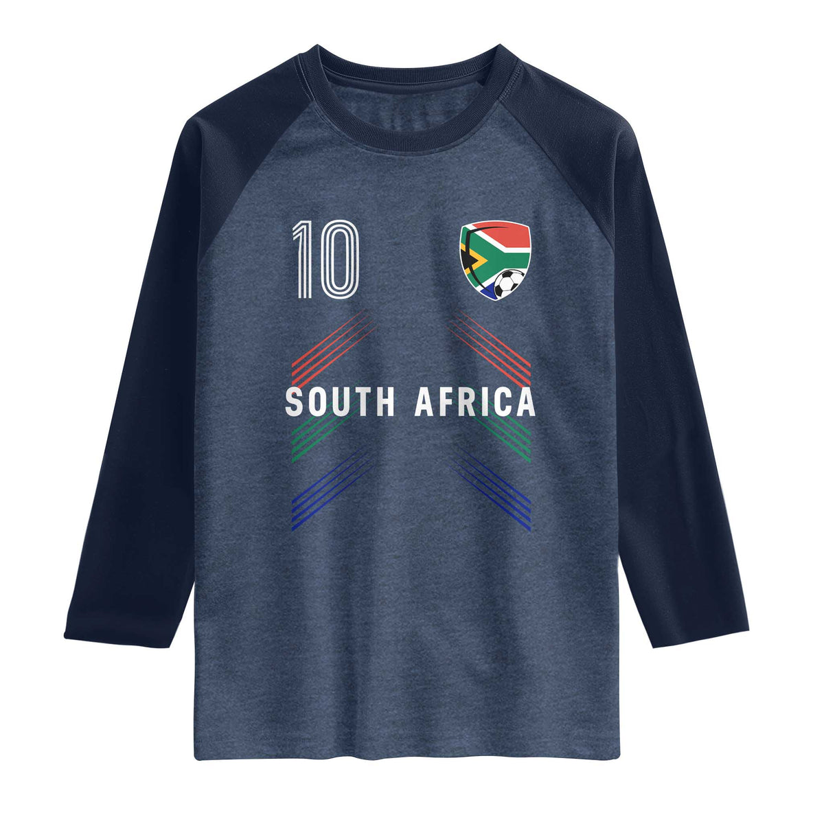 South Africa Soccer Sports Graphic Number 10 Jersey Style Raglan Shirt Proud South African Football Fans Game Day Pride
