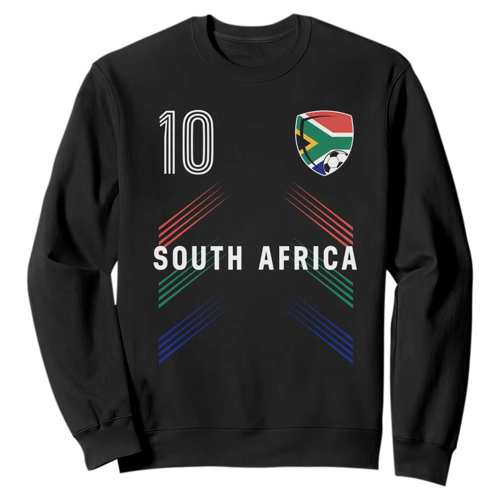 South Africa Soccer Sports Graphic Number 10 Jersey Style Sweatshirt Proud South African Football Fans Game Day Pride