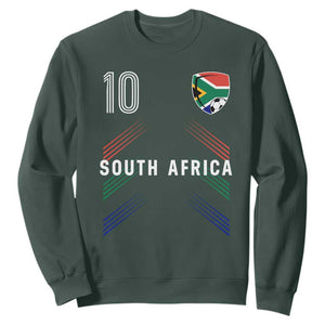 South Africa Soccer Sports Graphic Number 10 Jersey Style Sweatshirt Proud South African Football Fans Game Day Pride