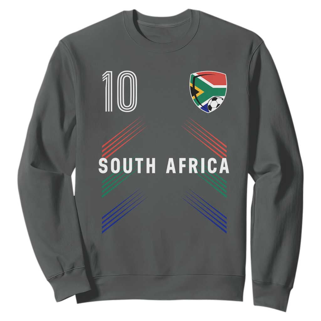 South Africa Soccer Sports Graphic Number 10 Jersey Style Sweatshirt Proud South African Football Fans Game Day Pride