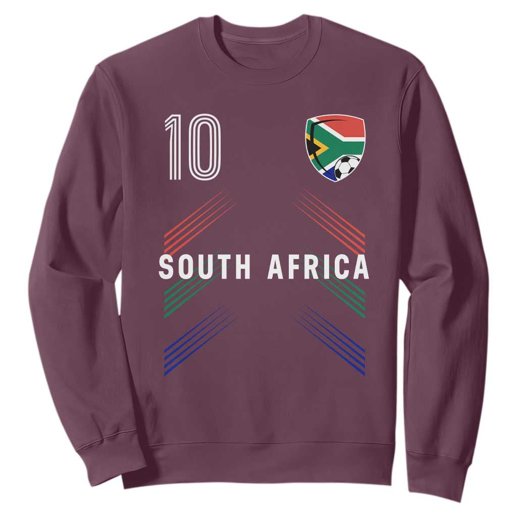 South Africa Soccer Sports Graphic Number 10 Jersey Style Sweatshirt Proud South African Football Fans Game Day Pride