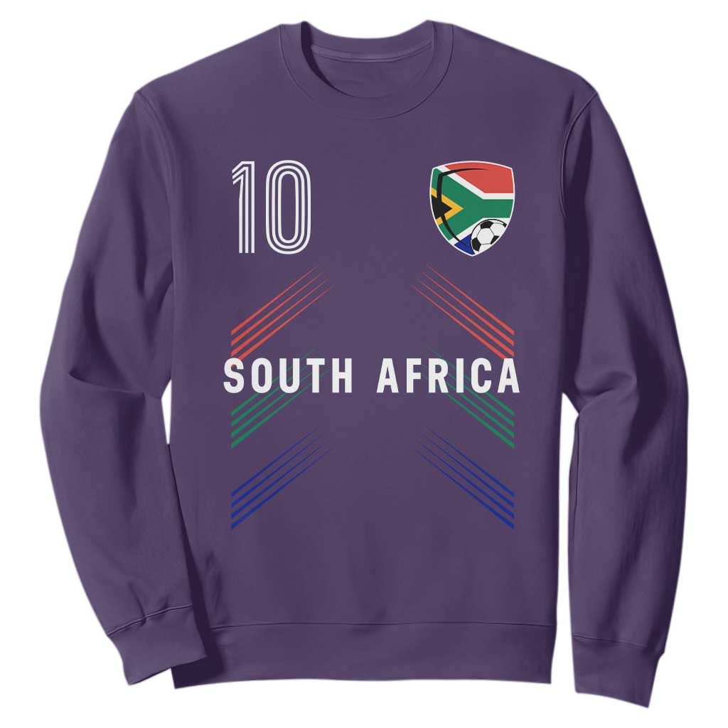 South Africa Soccer Sports Graphic Number 10 Jersey Style Sweatshirt Proud South African Football Fans Game Day Pride