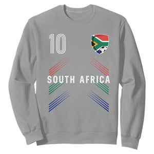 South Africa Soccer Sports Graphic Number 10 Jersey Style Sweatshirt Proud South African Football Fans Game Day Pride