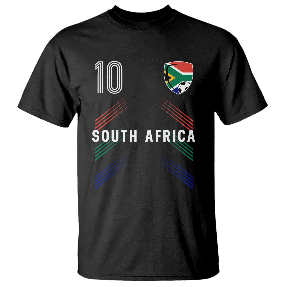 South Africa Soccer Sports Graphic Number 10 Jersey Style T Shirt Proud South African Football Fans Game Day Pride TS02 Black Print Your Wear