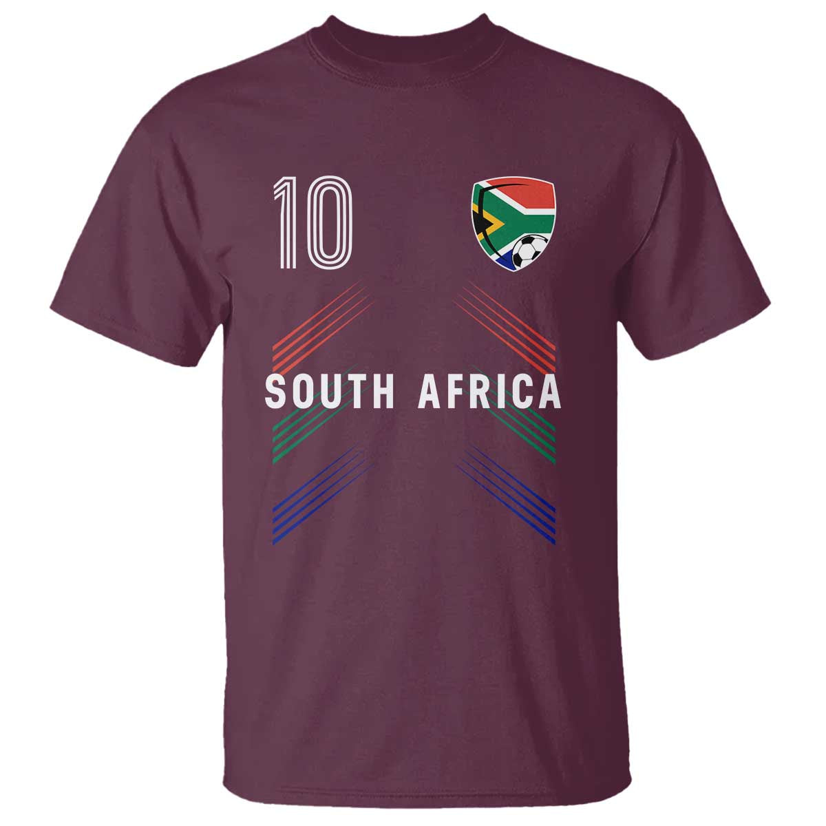 South Africa Soccer Sports Graphic Number 10 Jersey Style T Shirt Proud South African Football Fans Game Day Pride