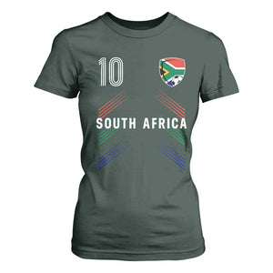 South Africa Soccer Sports Graphic Number 10 Jersey Style T Shirt For Women Proud South African Football Fans Game Day Pride