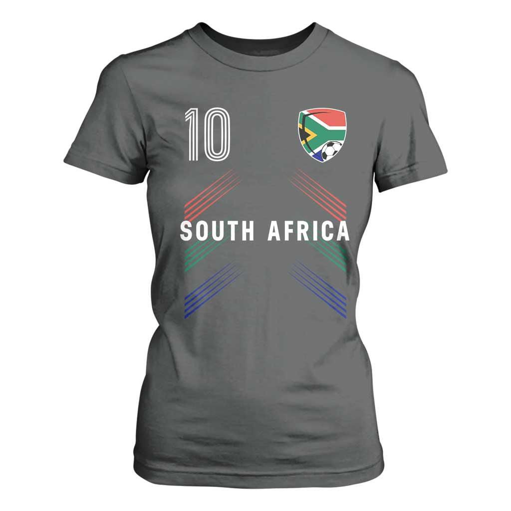 South Africa Soccer Sports Graphic Number 10 Jersey Style T Shirt For Women Proud South African Football Fans Game Day Pride
